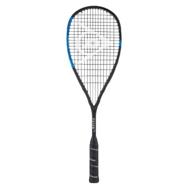 Dunlop Rakieta Squash Sonic Core FX 128 Pro 128g/z wyważeniem na rączkę czarna/niebieska - naciągnięta -