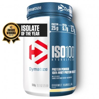 Dymatize Iso100 Hydrolyzowane Izolat Białka Proszek Gourmet Wanilia 932g Puszka