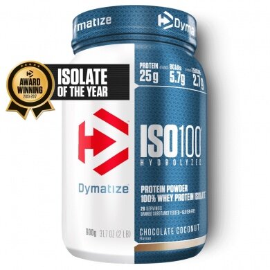 Dymatize Iso100 Hydrolyzowane Izolat Białka Proszek Czekoladowo-Kokosowy 932g Puszka