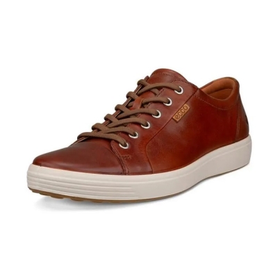 ECCO Sneaker Męski Soft 7 (z Premium Skóry) brązowy cognac Mężczyzna