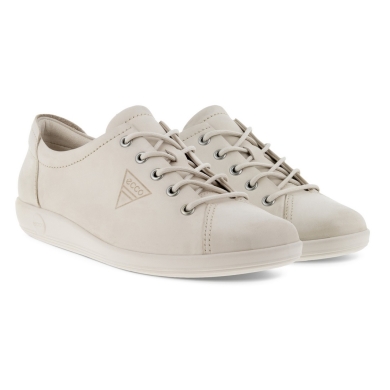 ECCO Sneaker Soft 2.0 Tie (lekka i elastyczna podeszwa) limestone Damskie