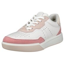 ECCO Sneaker Street Court Lea (skóra premium) biało-różowe damskie