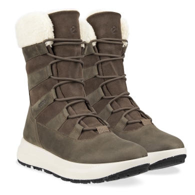 ECCO Zimowe botki Solice Boot High (Skóra nubukowa, izolacja Primaloft® Bio) ciemnobrązowe Damskie