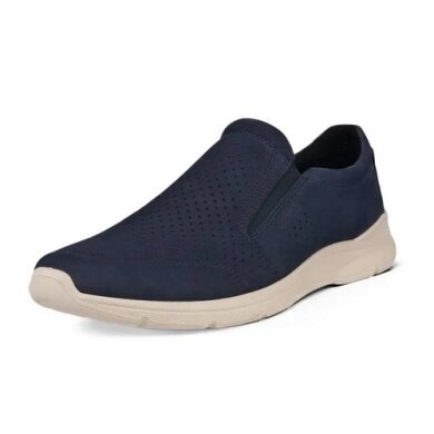 ECCO Sneaker Irving Slip On (skóra licowa i nubuk z yaka) granatowy męski