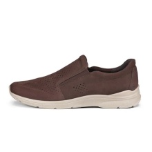 ECCO Sneaker Irving Slip On (skóra licowa i nubuk z yaka) brązowy męski