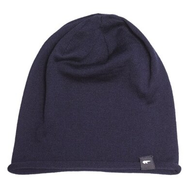 Eisbär Czapka (Beanie) Pulse Wełna Merino Oversize granatowa Mężczyźni