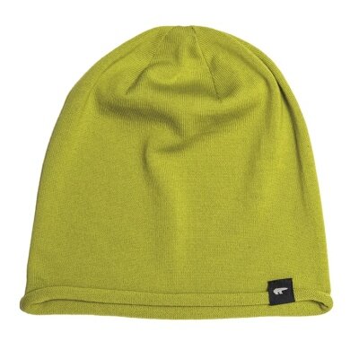 Eisbär Czapka (Beanie) Wełna Merino Oversize Pulse limonkowa Męska