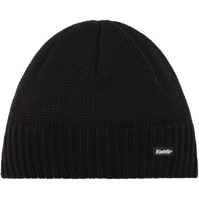 Czapka zimowa Eisbär (Beanie) Trop wzór dzianinowy wełna merino czarna męska