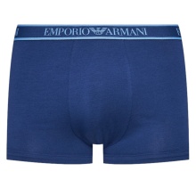 Emporio Armani bielizna bokserki trunk bawełniane niebieskie/ciemnoniebieskie wzorzyste męskie - 3 sztuki