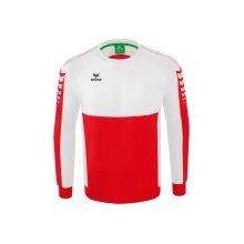 Erima Sportowa koszulka z długim rękawem Six Wings Sweatshirt (mieszanka bawełny, funkcjonalna) czerwono/biała męska