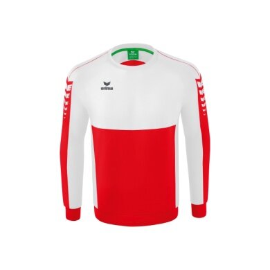 Erima Sportowa koszulka z długim rękawem Six Wings Sweatshirt (mieszanka bawełny, funkcjonalna) czerwono/biała męska