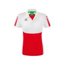 Erima Sport-Polo Six Wings (100% poliester, dopasowany krój, szybkoschnący) czerwony/biały damski