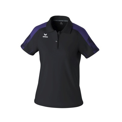 Erima Sport-Polo Evo Star (100% rec. poliester) czarny/fioletowy damski