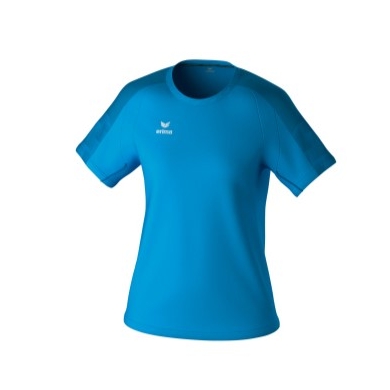 Erima Sport-Shirt Evo Star (100% rec. poliester, lekki) curacaoblau damskie