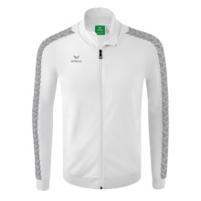 Erima Kurtka sportowa Essential Team Tracktop - wygodna, ściągacze, kieszenie boczne biała/ciemnoszara dla chłopców