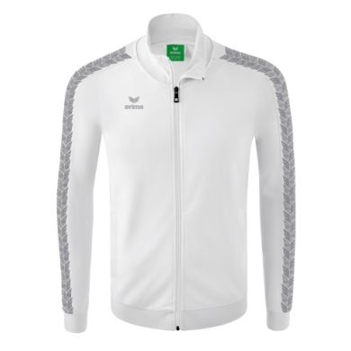 Erima Kurtka sportowa Essential Team Tracktop - wygodna, ściągacze, kieszenie boczne biała/ciemnoszara dla chłopców