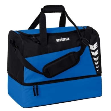 Torba sportowa Erima Six Wings z przegrodą na dno (rozmiar M - 60 litrów) niebiesko-royalna/czarna 50x30x40cm