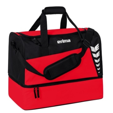 Torba sportowa Erima Six Wings z kieszenią na dnie (rozmiar S - 35 litrów) czerwona/czarna 40x25x35cm