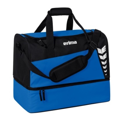 Torba sportowa Erima Six Wings z przegrodą na dnie (rozmiar S - 35 litrów) niebiesko-czarna 40x25x35cm