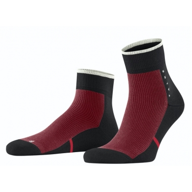 Falke Skarpetki Dziennie Ankle Versatile (Bawełna organiczna, wytrzymałe) czarne/czerwone - 1 para