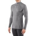 Falke Koszulka z długim rękawem Wool Tech Half-Zip (Wełna merino) Bielizna szara Mężczyźni