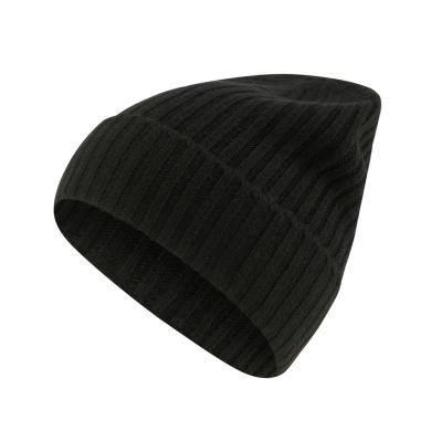 Falke Zimowa Czapka (Beanie) Unisex - Kaszmir, Struktura prążkowa, Zawinięcie - czarny - 1 sztuka