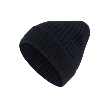 Falke Zimowa Czapka (Beanie) Unisex - Kaszmir, Struktura prążkowana, Zawinięcie - ciemnoniebieski - 1 sztuka