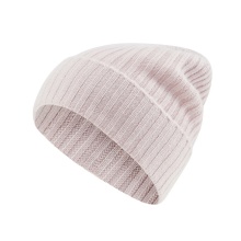 Falke Czapka zimowa (Beanie) Unisex - Kaszmir, struktura prążkowana, złożona - jasnoróżowa - 1 sztuka