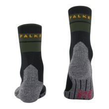 Falke Skarpetki trekkingowe Crew TK Stabilizing (mieszanka wełny merino) czarny/ciemnozielony mężczyźni - 1 para