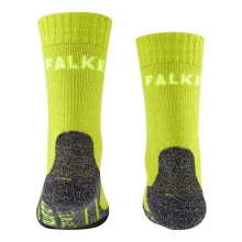 Falke Skarpetki trekkingowe TK2 (mieszanka wełny merino, średnie wzmocnienie) limonkowe dzieci - 1 para