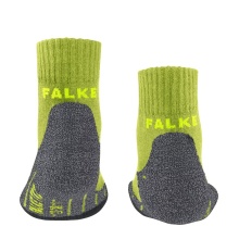 Skarpety trekkingowe Falke TK2 Short (mieszanka wełny merino) limonkowe dziecięce - 1 para