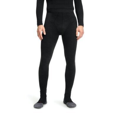 Falke Spodnie termiczne Tight Wool-Tech (najwyższej jakości wełna merino) długie bielizna czarna męska