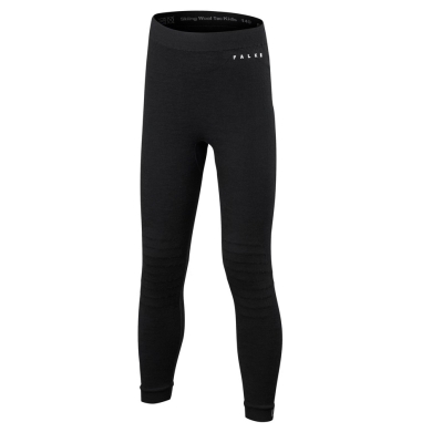 Falke Bielizna Funkcyjna Spodnie Wool-Tech Tight (najdelikatniejsza wełna merino) czarny dziecięcy