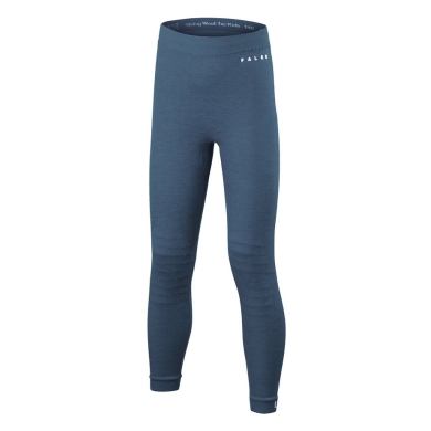 Falke Bielizna funkcjonalna Spodnie termiczne Wool-Tech Tight (najdelikatniejsza wełna merino) niebieskie Dzieci