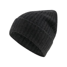 Falke Zimowa czapka (Beanie) Unisex - Kaszmir, struktura prążkowana, z zawinięciem - ciemnoszary - 1 sztuka