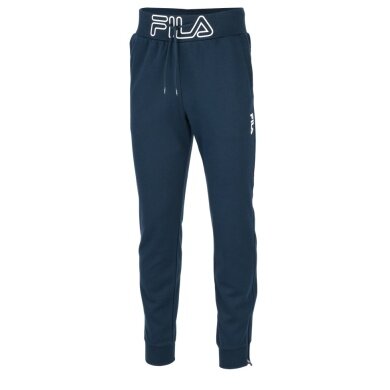 Fila Spodnie dresowe Sweatpants Leo (elastyczny pas z sznurkiem) długie peacoat niebieskie Mężczyźni