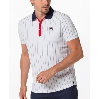 Fila Polo tenisowe Stripes (100% poliester) biały/granatowy/czerwony męski