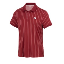 Fila Tennis Polo Stripes Björn Retro-Style (100% poliester) czerwony mężczyźni