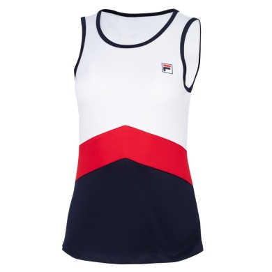 Fila Top tenisowy Cleo (100% poliester) biały/granatowy/czerwony damski