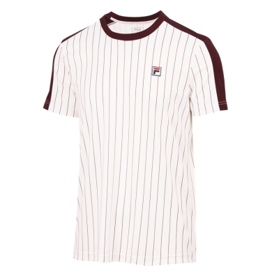 Fila T-shirt tenisowy Stripes Jascha 2 (100% poliester) biały/bordowy męski