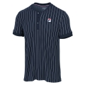 Fila T-shirt tenisowy Button Stripes peacoatowy niebieski/biały męski