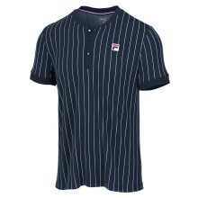 Fila T-shirt tenisowy Button Stripes peacoatowy niebieski/biały męski