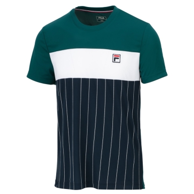 Fila Koszulka tenisowa Mauri Stripes granatowo-niebieska/tealowa męska