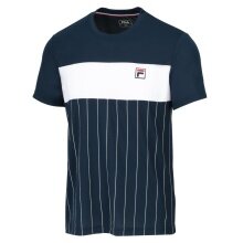 Fila Koszulka tenisowa Mauri Stripes peacoatblau/white Mężczyźni