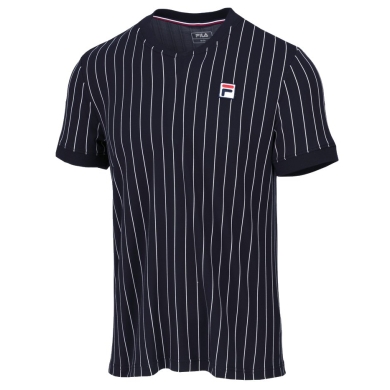 Fila Koszulka tenisowa Stripes granatowa/biała męska