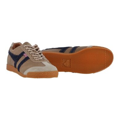 Gola Sneaker Harrier Suede-Leder Knightsbridge 2024 - Wyprodukowano w Anglii - jasnobrązowy/granatowy Mężczyźni