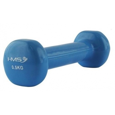 HMS Fitness Hantla (Żeliwna z powłoką winylową) 0,5kg niebieska - 1 sztuka