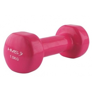 HMS Fitness 17023 Hantla z żeliwa z powłoką winylową 1,5 kg różowa - 1 sztuka