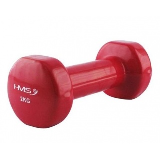 HMS Fitness 17023 Hantla z żeliwa z powłoką winylową 2kg czerwona - 1 sztuka