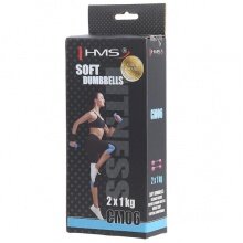 HMS Fitness CM06 miękkie hantelki (2x1kg) czarne/różowe